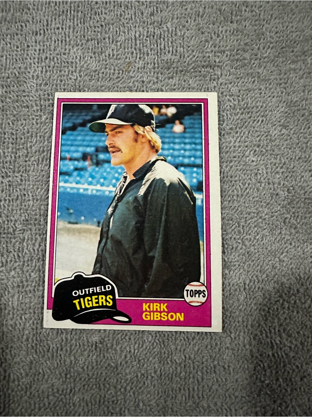 Topps Kirk Gibson Tigers Baseball Card - Pink Trim